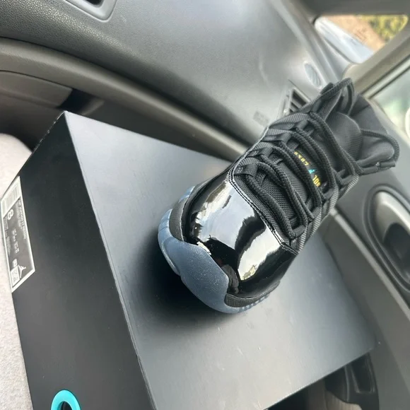 Black and Blue High-Top Sneakers - Picture 2 of 3